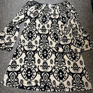 Pink Coconut Boutique Dark Blue Crochet Bell Sleeves Above Knee Dress